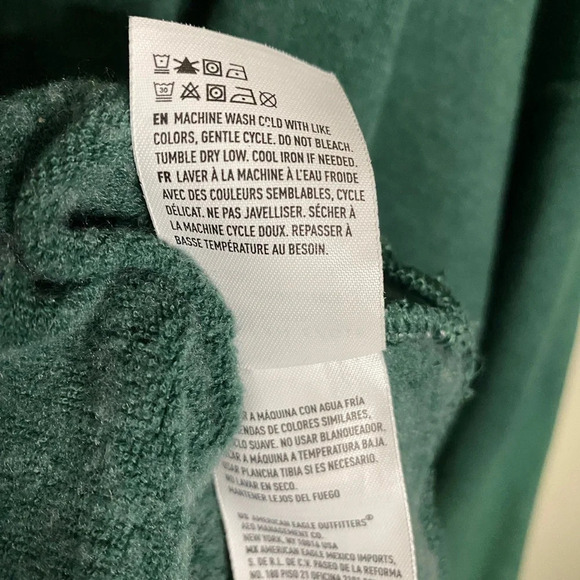 American Eagle Green sweatshirt XL Sherpa collar Super Soft Goblin Gremlincore - Picture 4 of 7